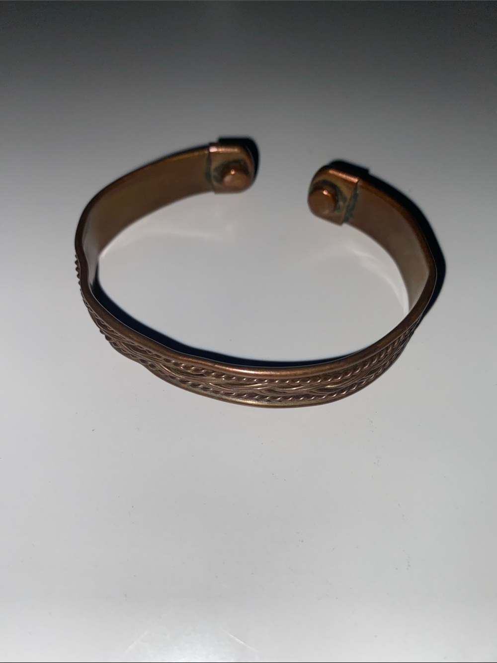 Copper Cuff Bracelet with Braided Detail